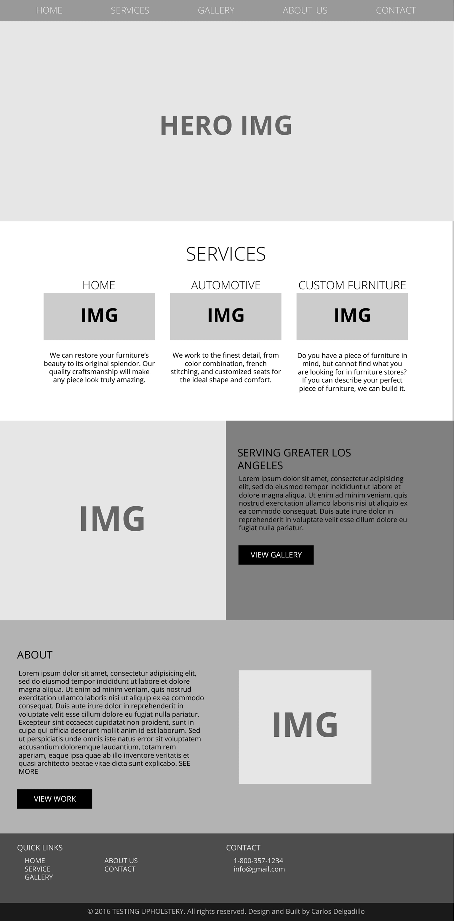 Landing Page mock up